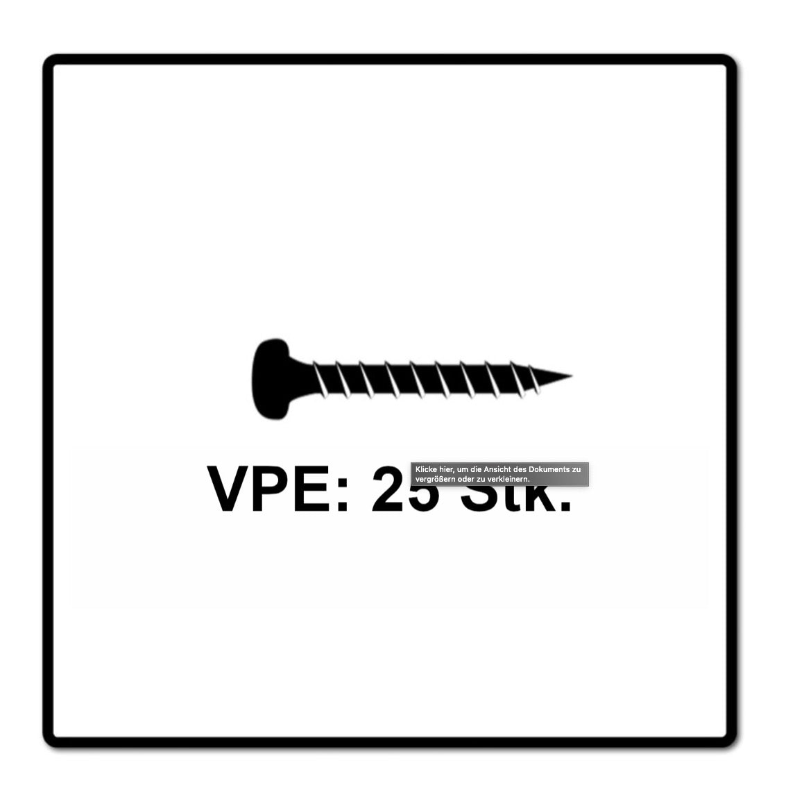 Fischer Power-Fast II FPF II Spanplattenschraube 6,0x100 mm 25 Stück ( 670533 ) Pan Head mit Torx Teilgewinde galvanisch verzinkt, blau passiviert