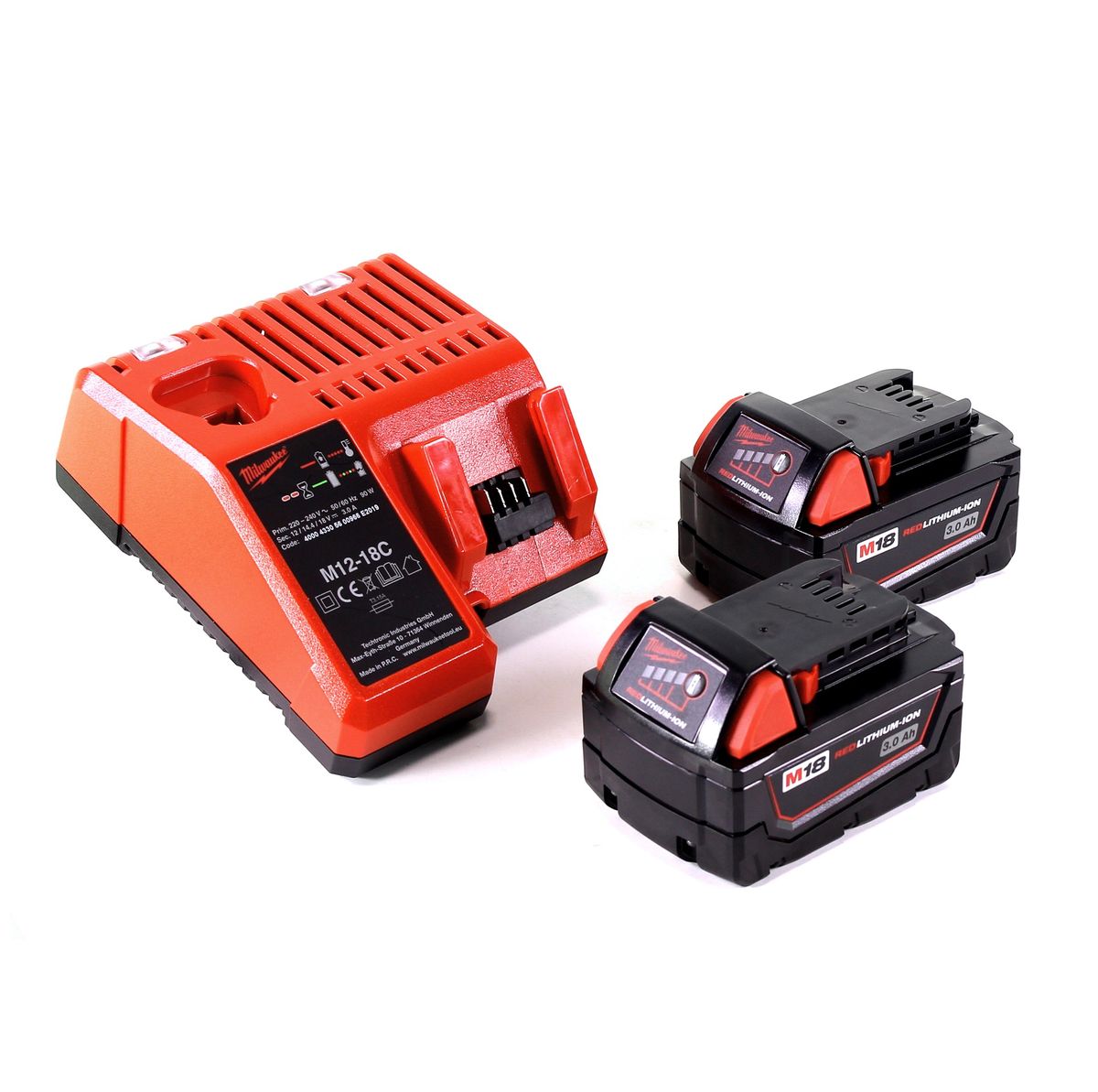 Kit de démarrage de batterie Milwaukee M18NRG-302 18V avec 2x batterie M18 BX B3 3,0Ah + chargeur M12-18C