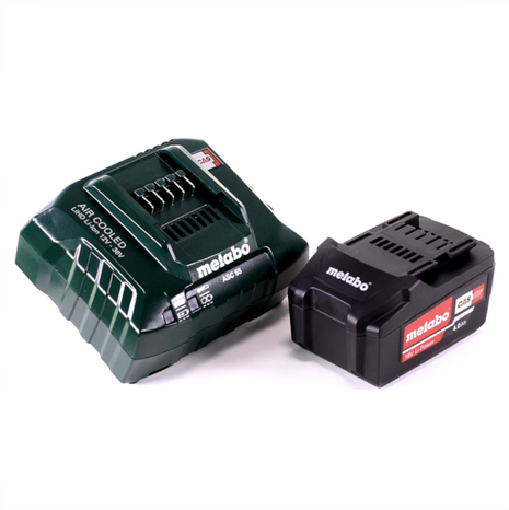 Metabo Kit de base - 1x Batterie Li-Power 18 V 4,0 Ah CAS Li-Ion ( 625591000 ) + Chargeur ASC 55 ( 627044000 )