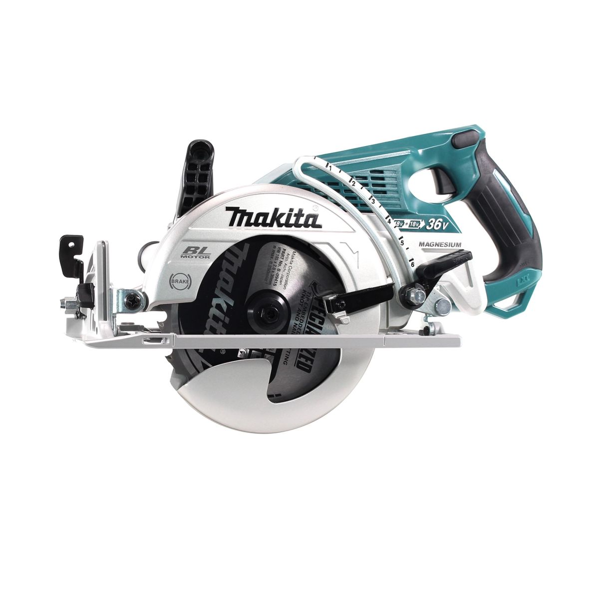 Makita DRS 780 RF Akku Handkreissäge 36V ( 2x18V ) 185 mm Brushless + 2x Akku 3,0Ah + Ladegerät - Toolbrothers