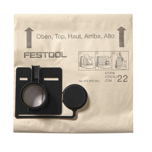 Festool FIS-CT 22/5 Filtersack 5 Stück ( 452970 ) für CT 22 Absaugmobile - Toolbrothers