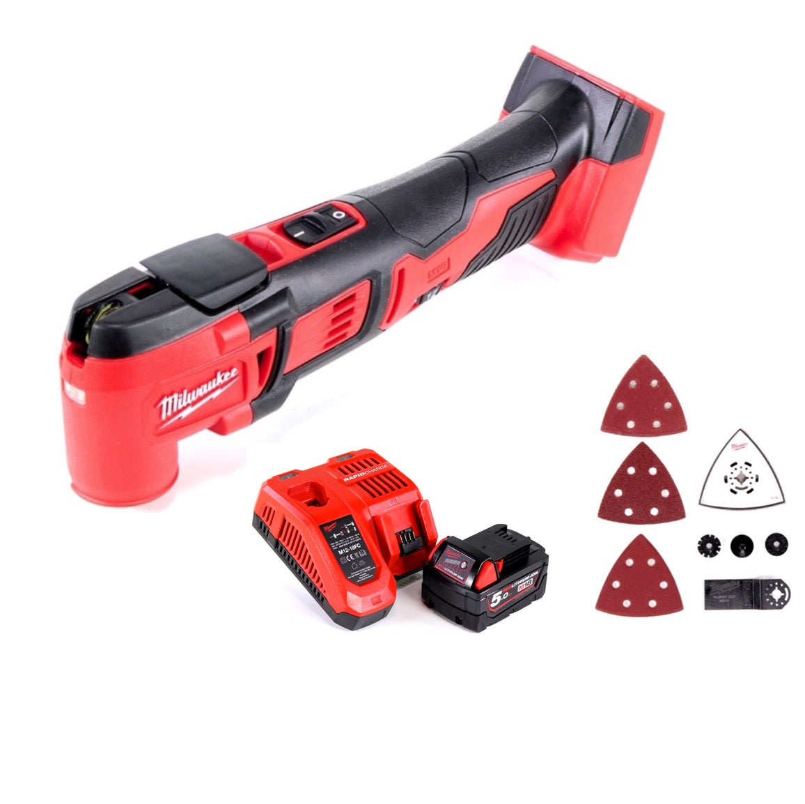 Milwaukee M18 BMT-501C Outil multifonction sans fil 18V (4933446203) + 1x Batterie 5.0Ah + Chargeur