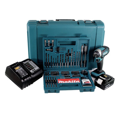 Makita DTD 152 SGK Akku Schlagschrauber 18V 165Nm 1/4" + 1x Akku 6,0Ah + Ladegerät + 100 tlg. Bit Bohrer Set + Koffer