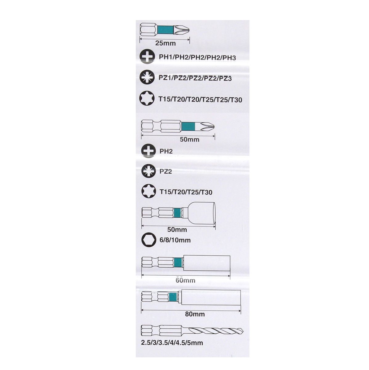 Makita B-66896 Bit Set Impact Black 33 Tlg. S2 Stahl + Koffer ...