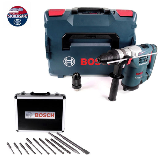 Bosch GBH 4-32 DFR Bohrhammer 900 W 4,2 J SDS-plus +  Bohrer und Meißel Set 11 tlg. PGM zertifiziert + L-Boxx