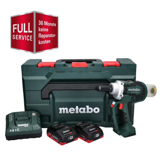 Metabo NP 18 LTX BL 5.0 Riveteuse sans fil 10 kN 18V Brushless + 2x Batteries LiHD 4,0 Ah + Chargeur + Coffret MetaBOX