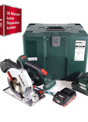 GRATIS 3 Jahre Full Service Rundum Schutz Metabo MKS 18 LTX 58 Akku Metall Handkreissäge 18V 165 mm + 1x Akku 4,0Ah + Ladegerät + MetaLoc