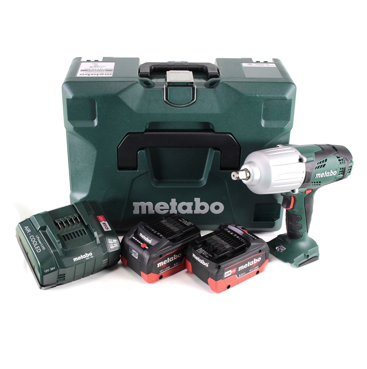 Metabo SSW 18 LTX 600 Akku Schlagschrauber 18 V 600 Nm 1/2" + 2x LiHD Akku 8,0 Ah + Ladegerät + MetaLoc