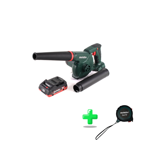 Metabo AG 18 Akku Gebläse 18 V + 1x LiHD Akku 4,0 Ah + Metabo Maßband 5 Meter