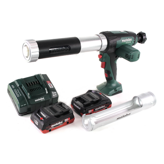 Pistolet à cartouche avec batterie Metabo KPA 18 LTX 400 18 V + 2 batteries LiHD 4,0 Ah + chargeur