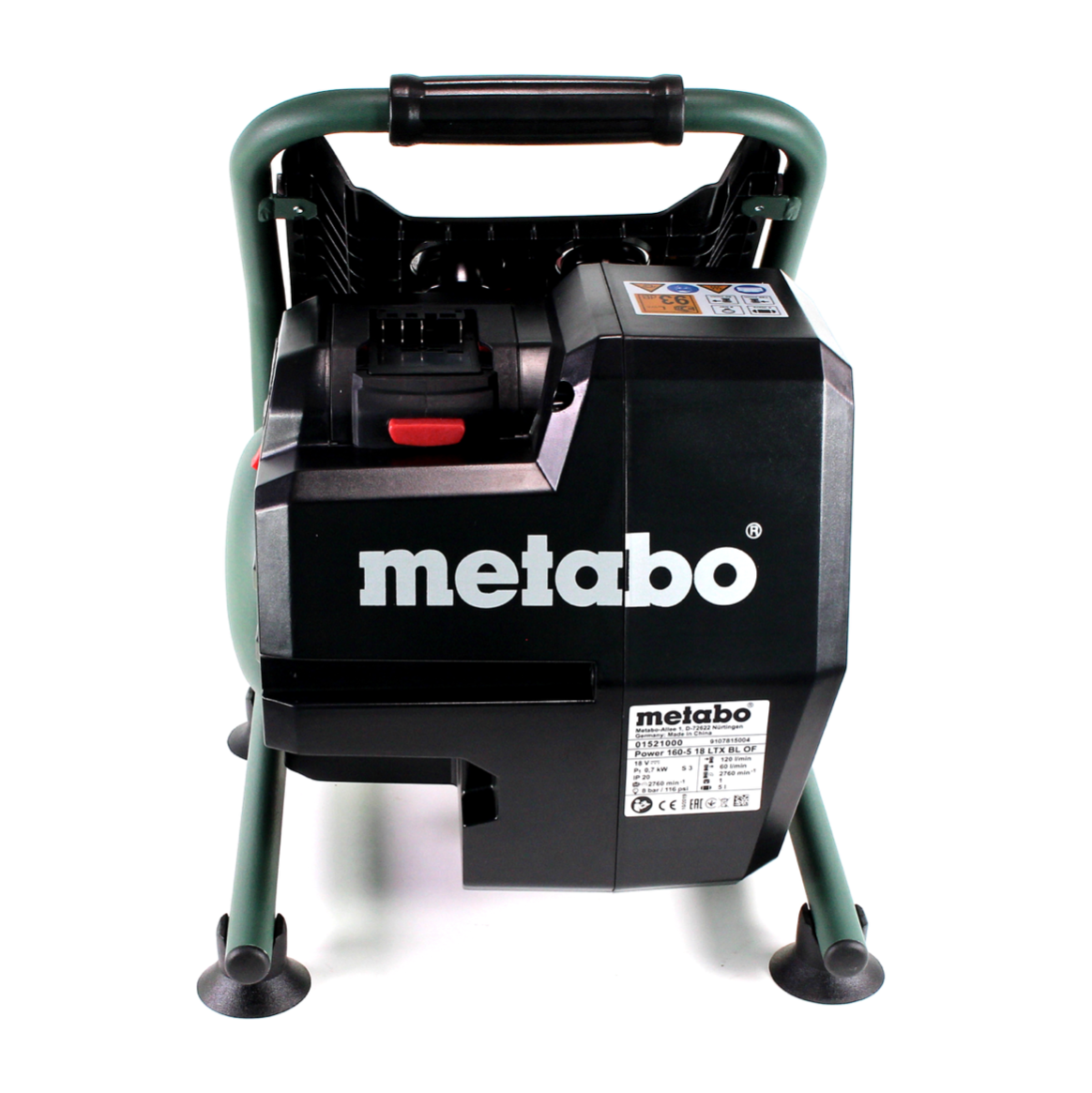 Metabo Power 160-5 18 LTX BL OF Akku Kompressor 18 V 8,0 bar Brushless + 1x LiHD Akkupack 4,0 Ah - ohne Ladegerät