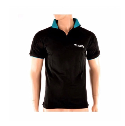 Makita Polo Rugby Shirt T-Shirt Größe XXL 100% Baumwolle ( 98P184-XXL ) Farbe schwarz