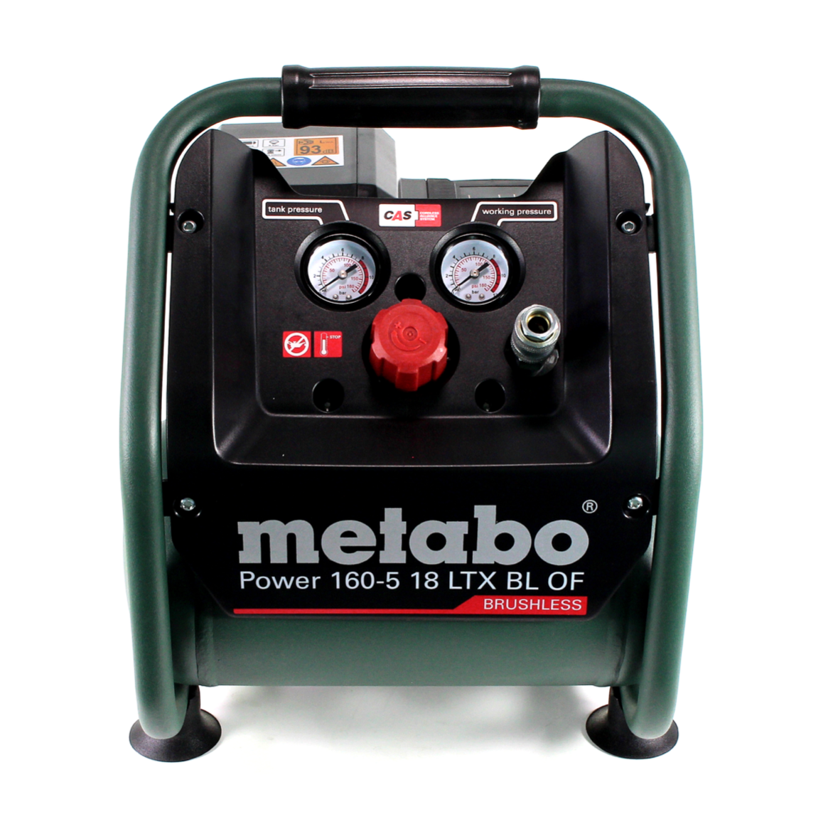 Compresseur à batterie Metabo Power 160-5 18 LTX BL OF 18 V 8,0 bar sans balais + 2 batteries LiHD 4,0 Ah + chargeur