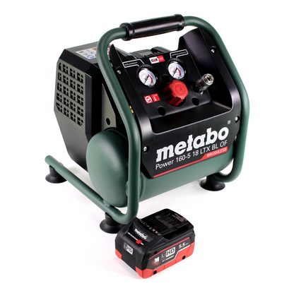 Metabo Power 160-5 18 LTX BL OF Akku Kompressor 18 V 8,0 bar Brushless + 1x LiHD Akkupack 5,5 Ah - ohne Ladegerät