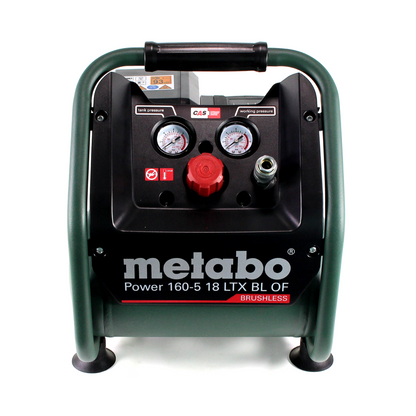 Compresseur à batterie Metabo Power 160-5 18 LTX BL OF 18 V 8,0 bar sans balais + 2 batteries LiHD 5,5 Ah + chargeur