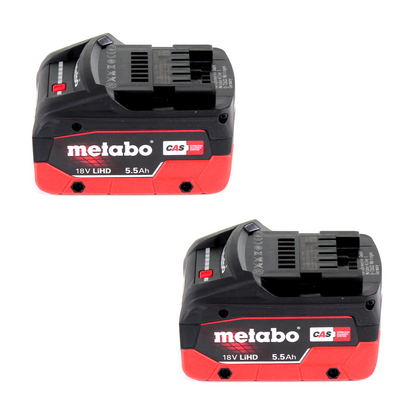 Compresseur à batterie Metabo Power 160-5 18 LTX BL OF 18 V 8,0 bar sans balais + 2 batteries LiHD 5,5 Ah + chargeur