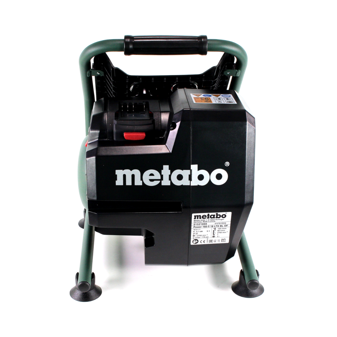 Metabo Power 160-5 18 LTX BL OF Compresseur sans fil 18 V, 8,0 bar, Brushless, solo - sans batterie, sans chargeur (601521850)