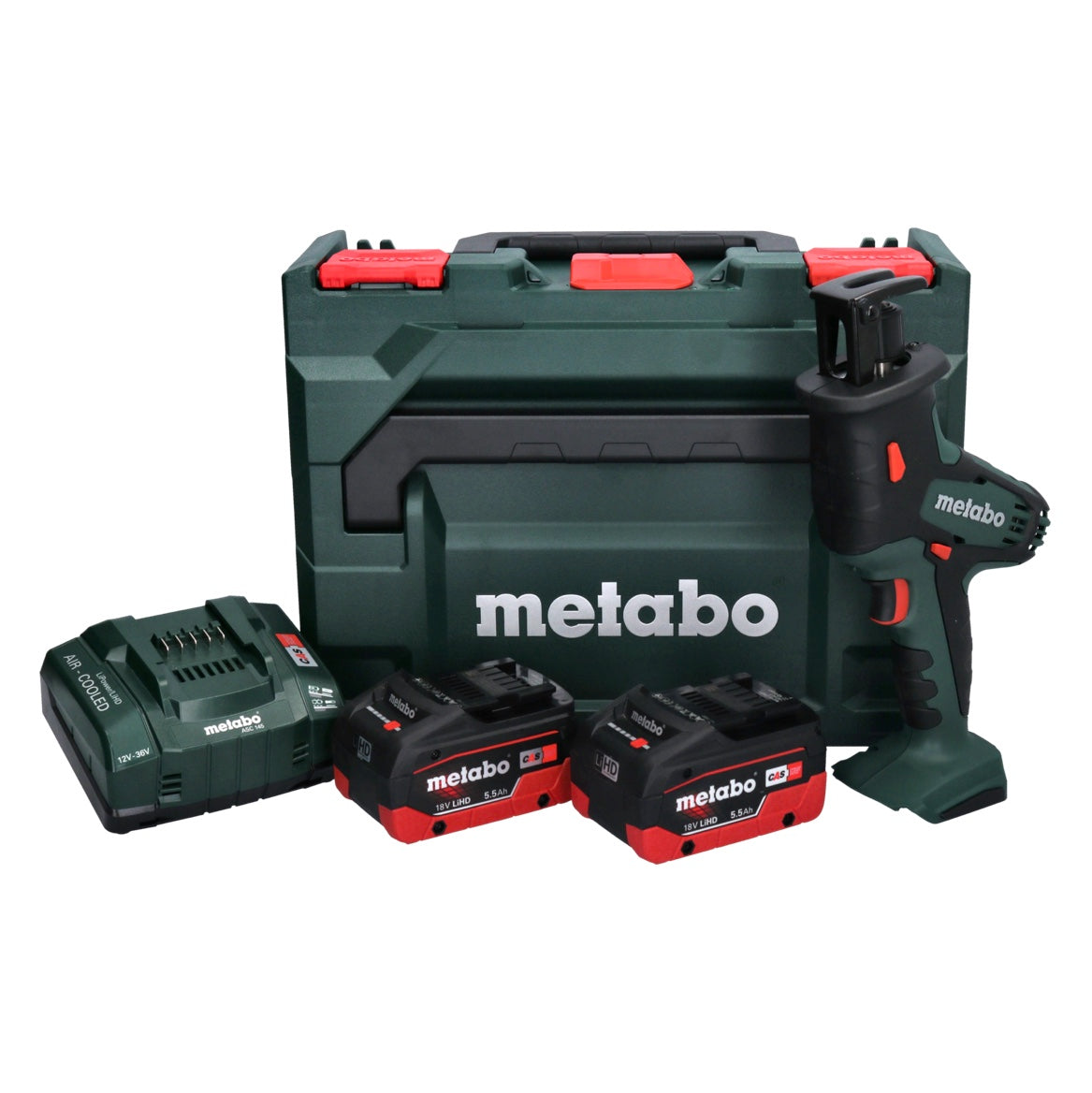 Metabo SSE 18 LTX Compact Akku Säbelsäge Reciprosäge 18 V + 2x Akku 5,5 Ah + Ladegerät + metaBOX - Toolbrothers