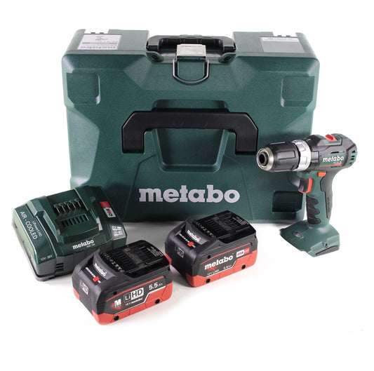 Perceuse à percussion sans fil Metabo SB 18 L BL 18 V 60 Nm sans balais + 2 batteries LiHD 5,5 Ah + chargeur + MetaLoc