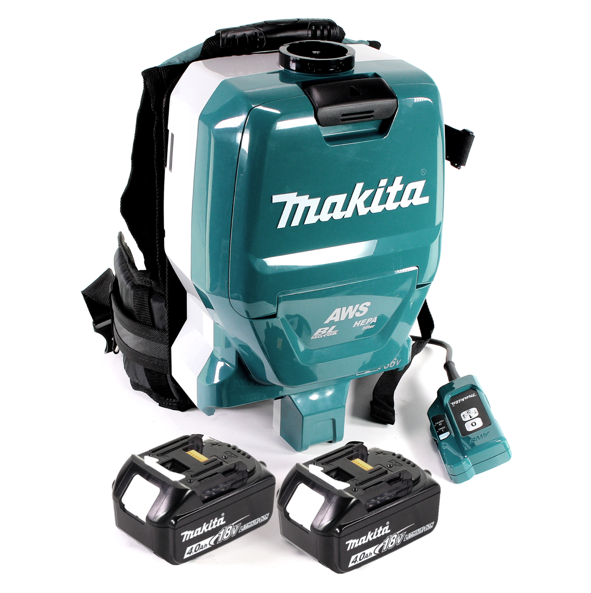 Makita DVC 265 MXU Akku Rucksackstaubsauger 36 V (2x 18 V) Brushless + 2x Akku 4,0 Ah - ohne Ladegerät - Toolbrothers