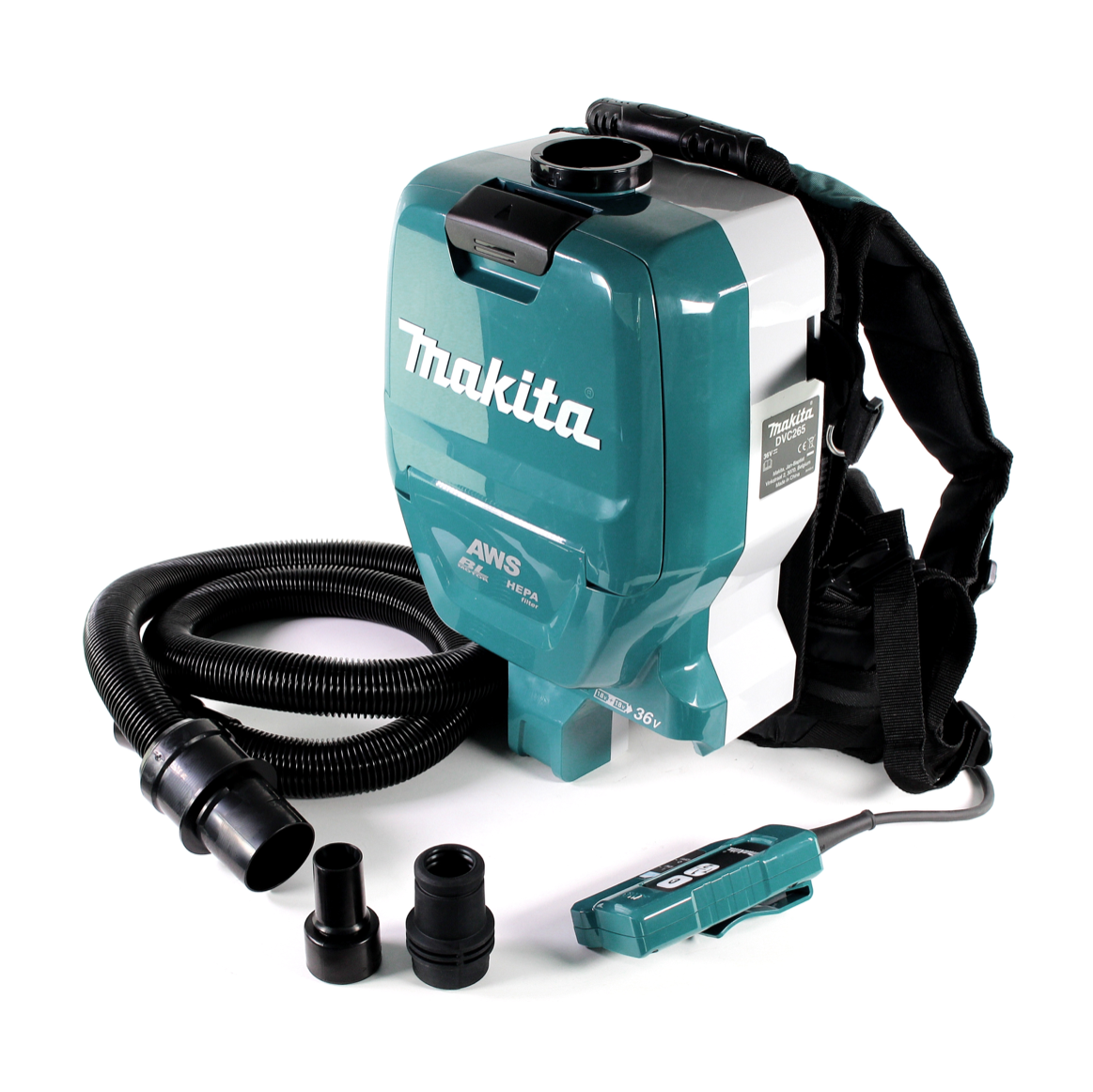 Makita DVC 265 MXU Akku Rucksackstaubsauger 36 V (2x 18 V) Brushless + 2x Akku 4,0 Ah - ohne Ladegerät - Toolbrothers