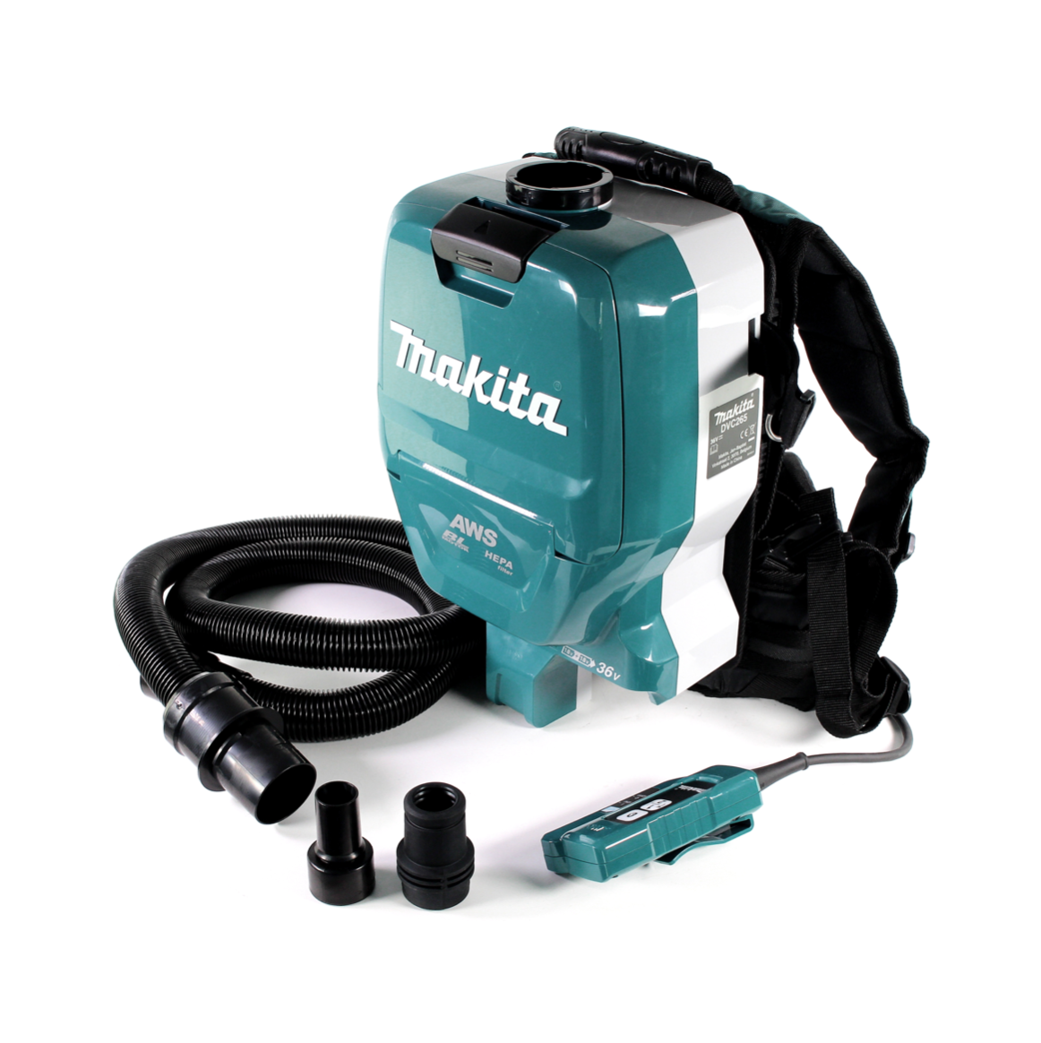 Makita DVC 265 TXU Akku Rucksackstaubsauger 36 V (2x 18 V) Brushless + 2x Akku 5,0 Ah - ohne Ladegerät - Toolbrothers