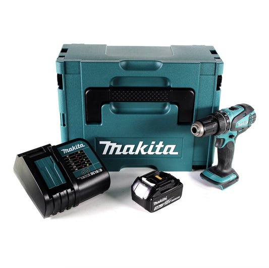 Perceuse à percussion sans fil Makita DHP 456 SF1J 18 V 50 Nm + Makpac + 1 batterie 3,0 Ah + chargeur