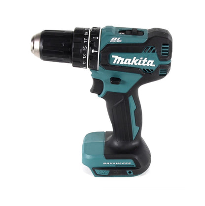 Makita DHP 485 SMTK perceuse à percussion sans fil 18 V 50 Nm sans balais + 1 batterie 4,0 Ah + chargeur + jeu d'accessoires 101 pièces + mallette