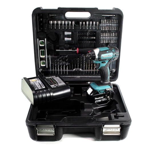 Makita DTD 152 SMTK clé à chocs sans fil 18 V 165 Nm + 1 batterie 4,0 Ah + chargeur + jeu d'accessoires 101 pièces + mallette