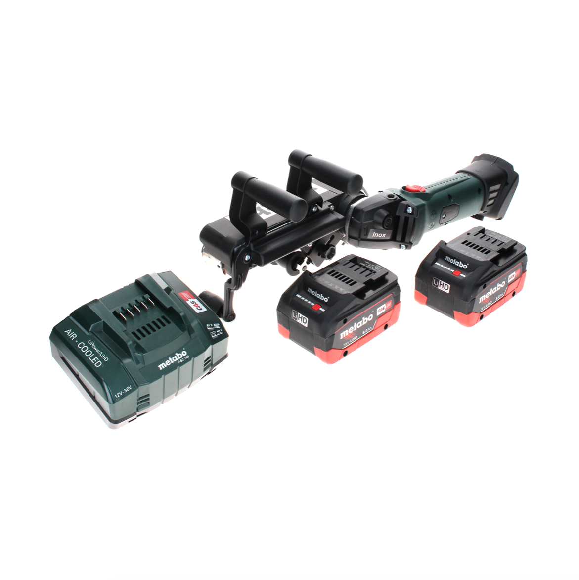 Ponceuse à bande à batterie Metabo RB 18 LTX 60 18 V 60 mm + 2 batteries LiHD 8,0 Ah + chargeur