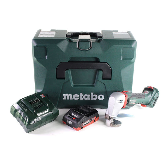 Metabo SCV 18 LTX BL 1.6 Akku Blechschere 18 V Brushless + 1x LiHD Akku 4,0 Ah + Ladegerät + MetaLoc