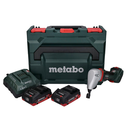 Metabo NIV 18 LTX BL 1.6 Grignoteuse sans fil 18 V brushless + 2x Batteries LiHD 4.0 Ah + Chargeur + metaBOX