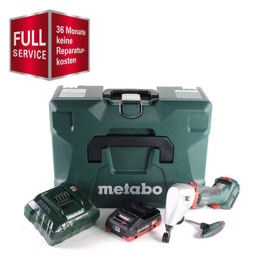 Metabo NIV 18 LTX BL 1.6 Grignoteuse sans fil 18 V brushless (GRATUIT 3 ans de service complet protection complète) + 1x Batterie LiHD 4.0 Ah + Chargeur + MetaLoc