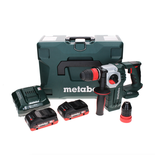 Metabo KHA 18 LTX BL 24 Marteau combiné à batterie rapide 18 V 2,2 J SDS-plus brushless + 2x batterie LiHD 4,0 Ah + chargeur + MetaLoc