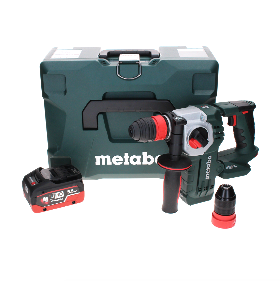 Metabo KHA 18 LTX BL 24 Quick Akku Kombihammer 18 V 2,2 J SDS-plus Brushless + 1x LiHD Akku 5,5 Ah + MetaLoc - ohne Ladegerät