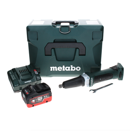 Metabo GA 18 LTX Akku Geradschleifer 18 V + 1x LiHD Akku 5,5 Ah + Ladegerät + MetaLoc