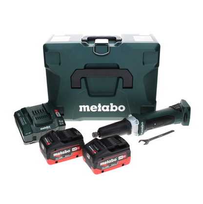 Metabo GA 18 LTX Akku Geradschleifer 18 V + 2x LiHD Akku 8,0 Ah + Ladegerät + MetaLoc