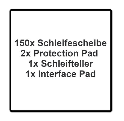 Festool ETS 150/5 EQ-Plus Exzenterschleifer 310 W 150 mm + 150x Schleifscheibe + 2x Protection Pad + Schleifteller+ Interface Pad + systainer - Toolbrothers