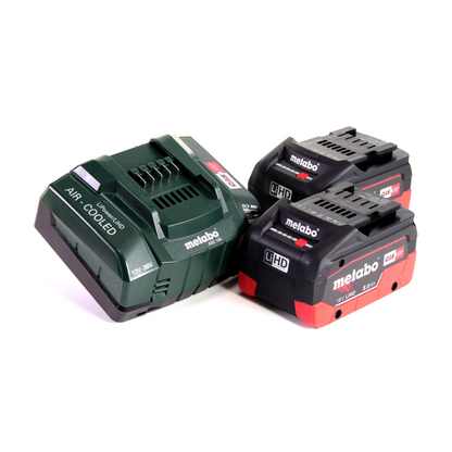 Metabo PA 14,4-18 LED-USB adaptateur secteur pour batterie, kit de base avec 2x batterie LiHD 8,0 Ah + chargeur ASC145