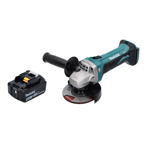 Makita DGA 452 G1 Meuleuse d'angle sans fil 18 V 115 mm + 1x Batterie 6,0 Ah - sans chargeur