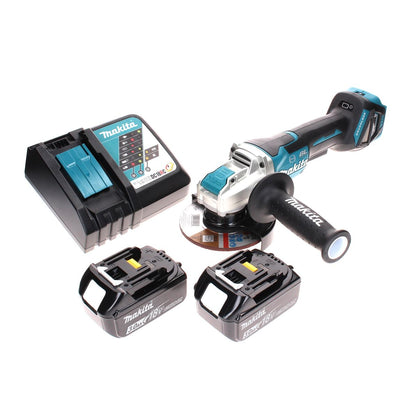 Makita DGA 519 RF Akku Winkelschleifer 18 V 125 mm Brushless X-Lock + 2x Akku 3,0 Ah + Ladegerät