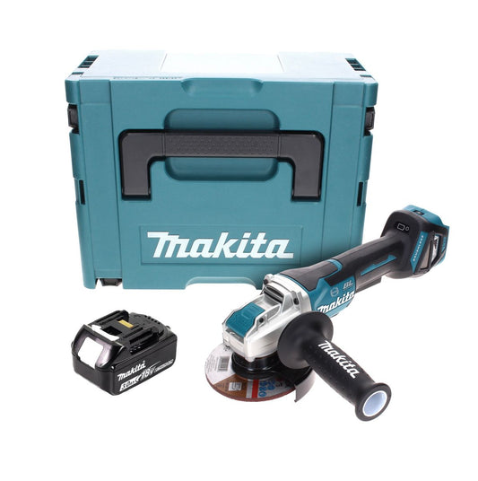 Makita DGA 519 F1J Akku Winkelschleifer 18 V 125 mm Brushless X-Lock + 1x Akku 3,0 Ah + Makpac -  ohne Ladegerät