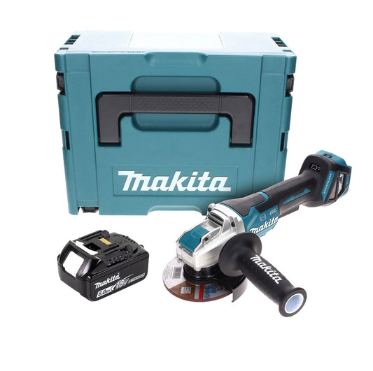 Makita DGA 519 G1J Akku Winkelschleifer 18 V 125 mm Brushless X-Lock + 1x Akku 6,0 Ah + Makpac - ohne Ladegerät