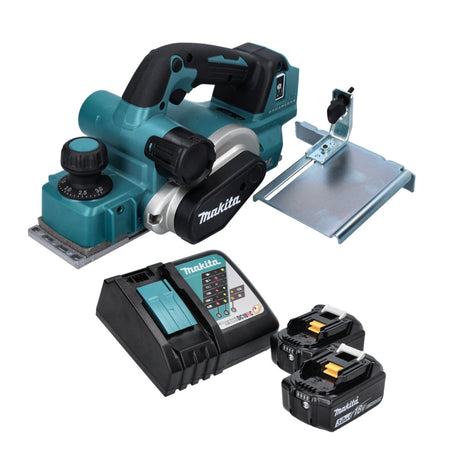 Cepillo plegable a batería Makita DKP 181 RF 82 mm 18 V sin escobillas + 2x baterías 3,0 Ah + cargador