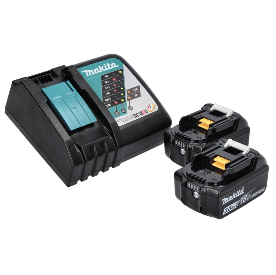 Makita DKP181RF Rabot sans fil 82mm 18V Brushless + 2x Batteries 3,0 Ah + Chargeur