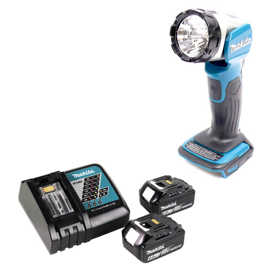 Makita BML 802 RG Akku Lampe für 14,4 und 18 V Akkus + 2x Akku 6,0 Ah + Ladegerät