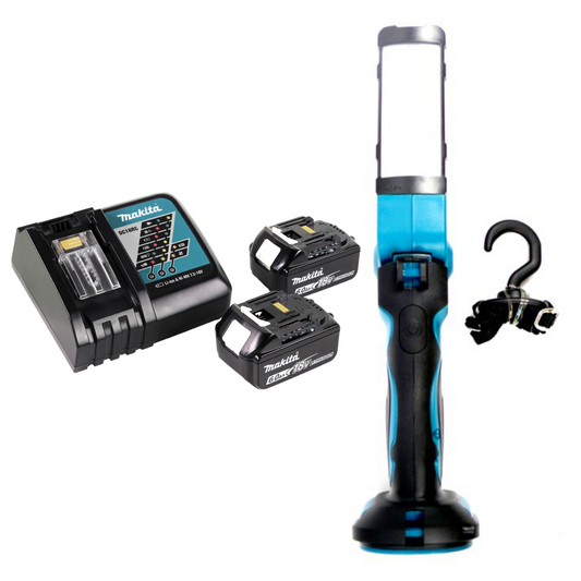 Makita DML 801 RG Lampe de chantier sans fil 14,4 - 18 V + 2x Batteries 6,0 Ah + Chargeur