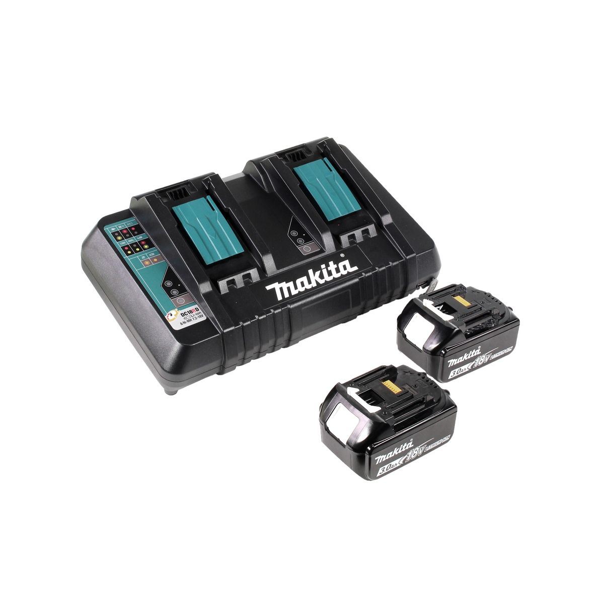 Makita DHS 900 PF2 Akku Handkreissäge 36 V ( 2x 18 V ) 235 mm Brushless + 2x Akku 3,0 Ah + Doppelladegerät