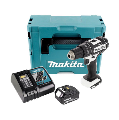 Makita DHP 482 RG1J W Akku Schlagbohrschrauber 18 V 62 Nm Weiß + 1x Akku 6,0 Ah + Ladegerät + Makpac - Toolbrothers