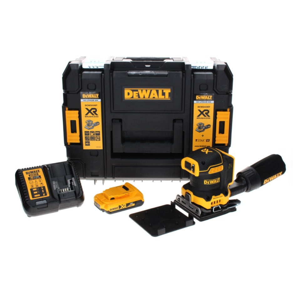 DeWalt DCW 200 D1 Akku Vibrationsschleifer 18 V 108x115 mm + 1x Akku 2,0 Ah + Ladegerät + TSTAK - Toolbrothers